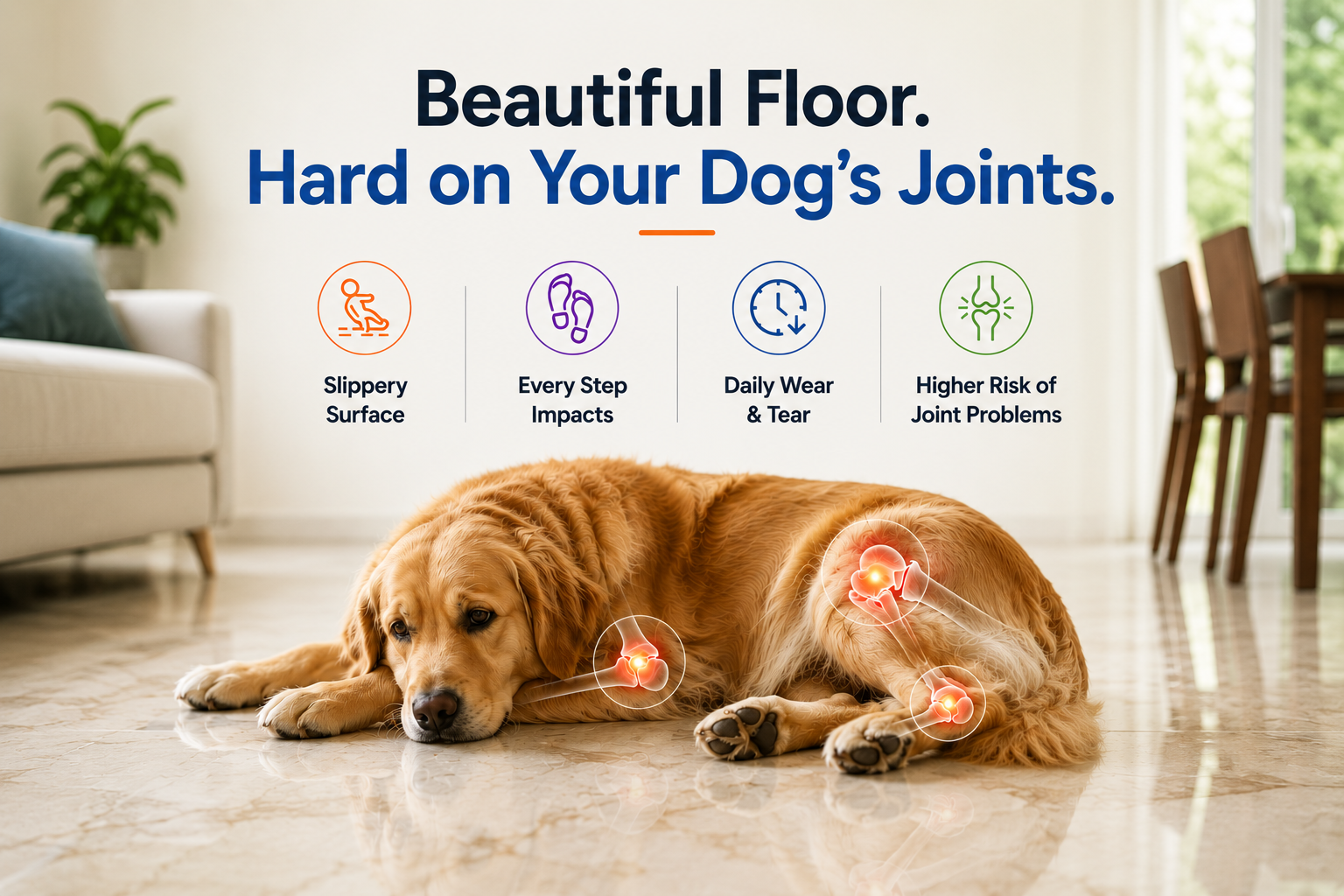 Your Marble Floor Looks Beautiful. Your Dog's Joints Disagree.